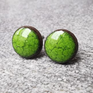 Kolczyki ceramiczne wkrętki mini zielone