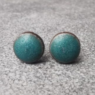 Kolczyki ceramiczne wkrętki mini matowa zieleń
