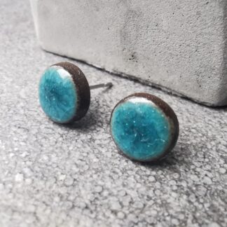 Kolczyki ceramiczne wkrętki mini turkusowe