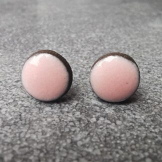 Kolczyki ceramiczne wkrętki mini pastelowy róż