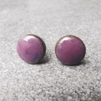 Kolczyki ceramiczne wkrętki mini fioletowe