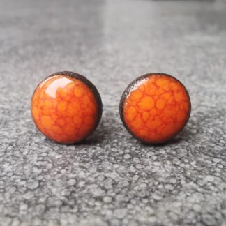 Kolczyki ceramiczne wkrętki mini pomarańczowe