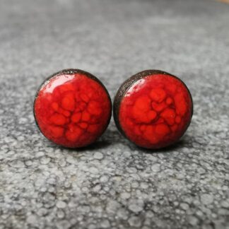 Kolczyki ceramiczne wkrętki mini czerwone