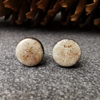 Kolczyki ceramiczne wkrętki mini piaskowe