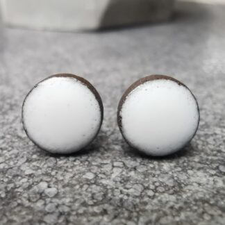 Kolczyki ceramiczne wkrętki mini białe
