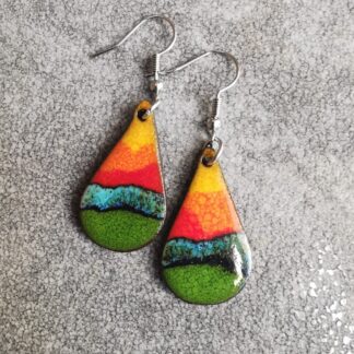 Kolczyki ceramiczne łezki kolorowe