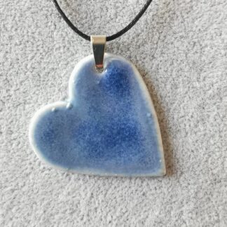 Naszyjnik ceramiczny serce niebieskie