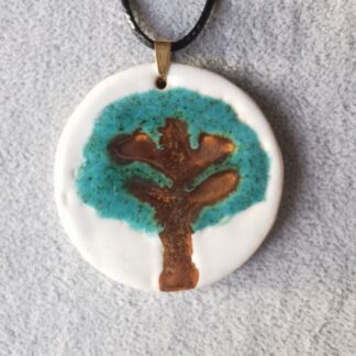 Naszyjnik ceramiczny drzewo turkusowe