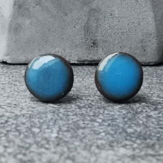 Kolczyki ceramiczne wkrętki mini błękitne