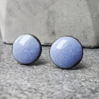 Kolczyki ceramiczne wkrętki mini niebiesko-fioletowe