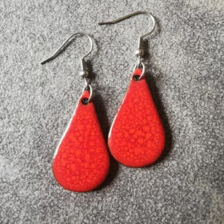 Kolczyki ceramiczne łezki czerwone