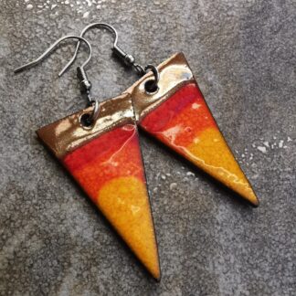Kolczyki ceramiczne trójkąty słoneczne