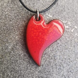 Naszyjnik ceramiczny serce czerwone małe