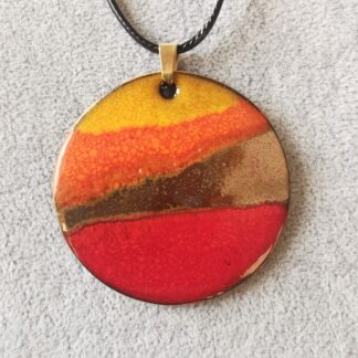 Naszyjnik ceramiczny słoneczny krajobraz