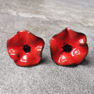 Kolczyki ceramiczne wkrętki maki duże