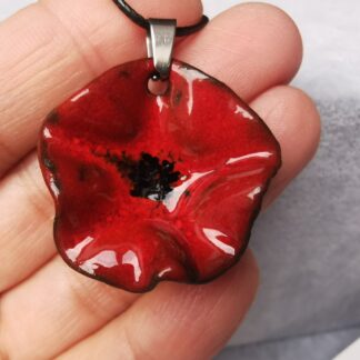 Naszyjnik ceramiczny mak mały