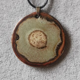 Naszyjnik ceramiczny beżowo-złoty