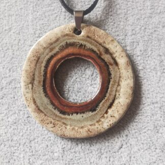 Naszyjnik ceramiczny donut beżowy
